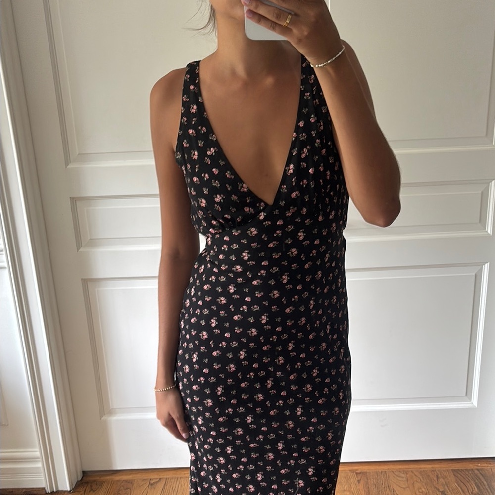 Princess Polly black floral midi